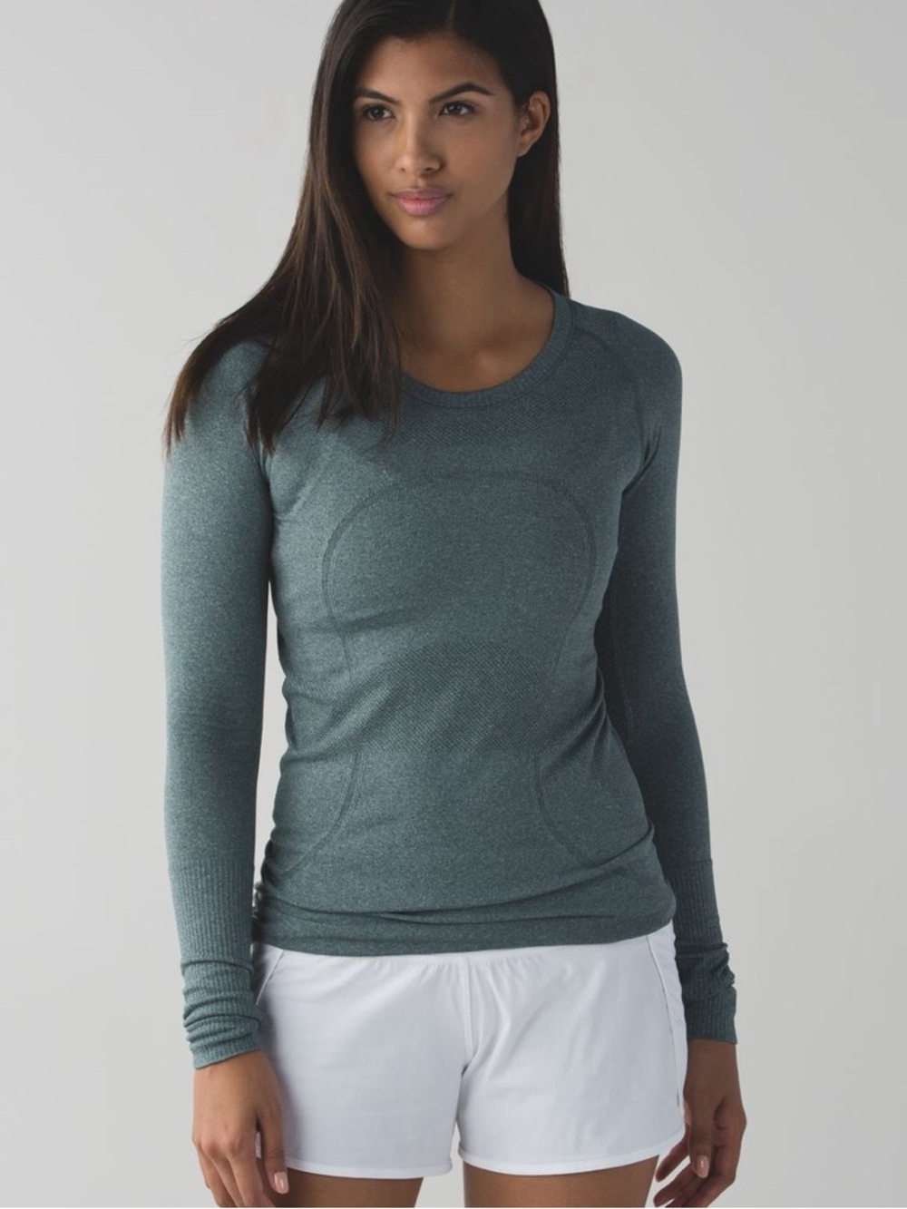 lululemon athletica Long Sleeve Crew Top in Teal Green